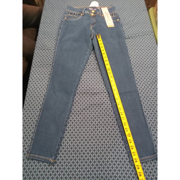 WAIST 30 INCHES SIZE 11 SKINNY JEANS STRETCH PUSH UP DENIM BLUE 11- 5 CTP16 SZ11 - Picture 6 of 10